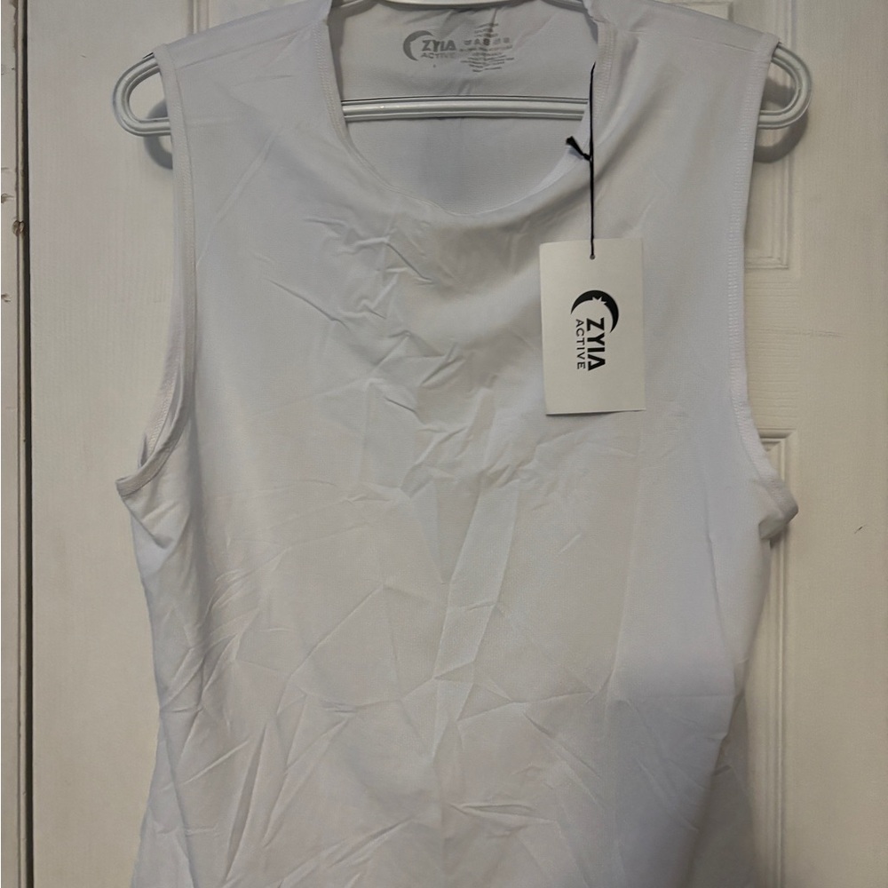 ZYIA White Muscle Tee for Women